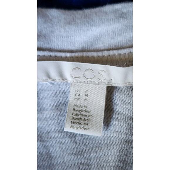 COS Midi Tee T Shirt Dress Womens Medium Blue Gray Colorblock Short Sleeve - Picture 6 of 6